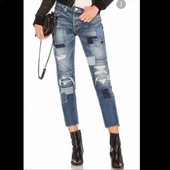 Moussy Laurel Patched Tapered Jean - Picture 1 of 10